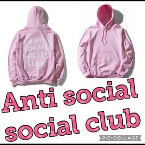 PRICE DROP !! Anti social social club pink hoodie XL BRAND NEW unisex hoodie